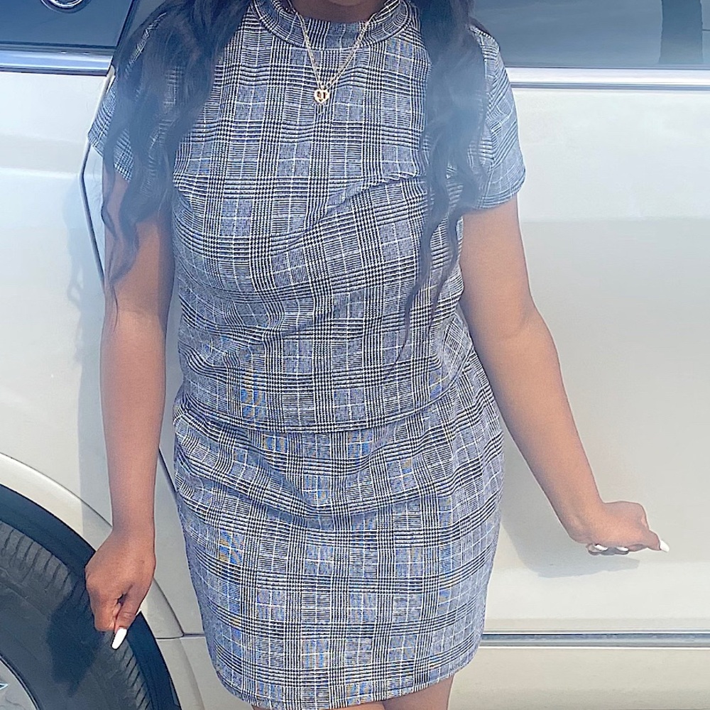 2 piece set.. skirt & top ! #plaid